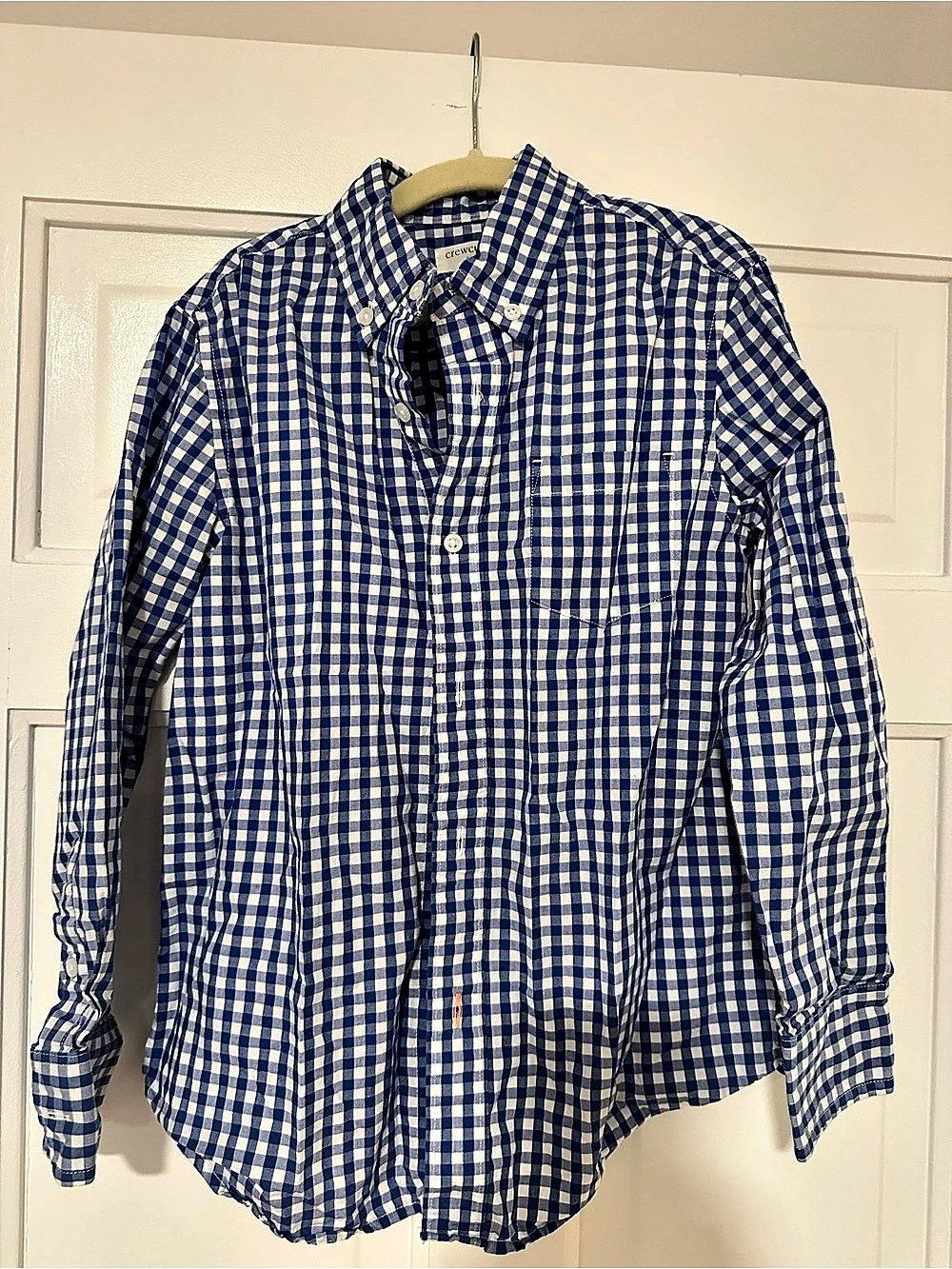 Crewcuts Boys long-sleeve gingham cotton poplin shirt size 6-7